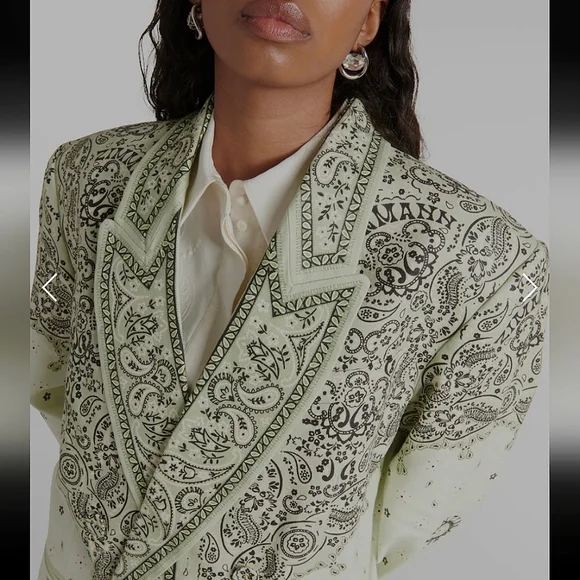 ZIMMERMAN GREEN PAISLEY BLAZER✨️MATCHMAKER 2024 RUNWAY COLLECTION✨️NWOT❤️🔥 - Picture 8 of 14
